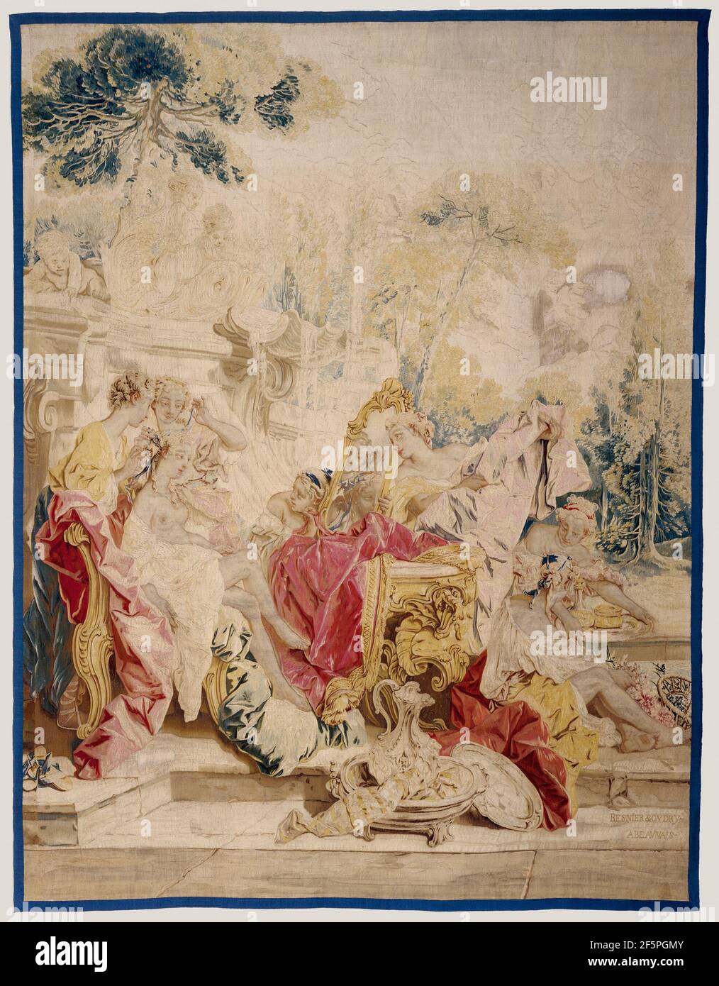 La Toilette de psyché de l'histoire de la série de tapisserie psyché. Banque D'Images