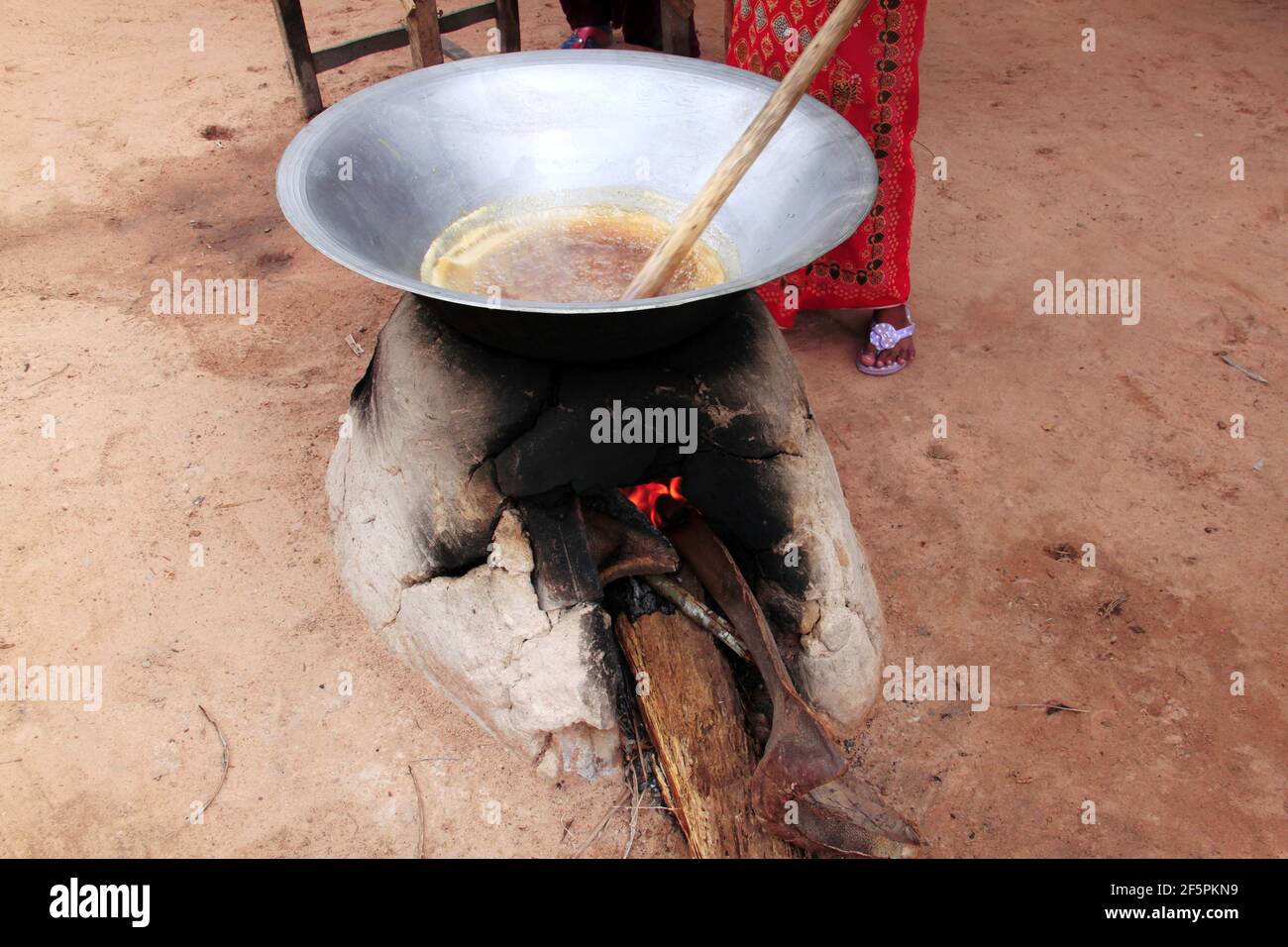 Préparation de sucre de fleur de coco Banque D'Images