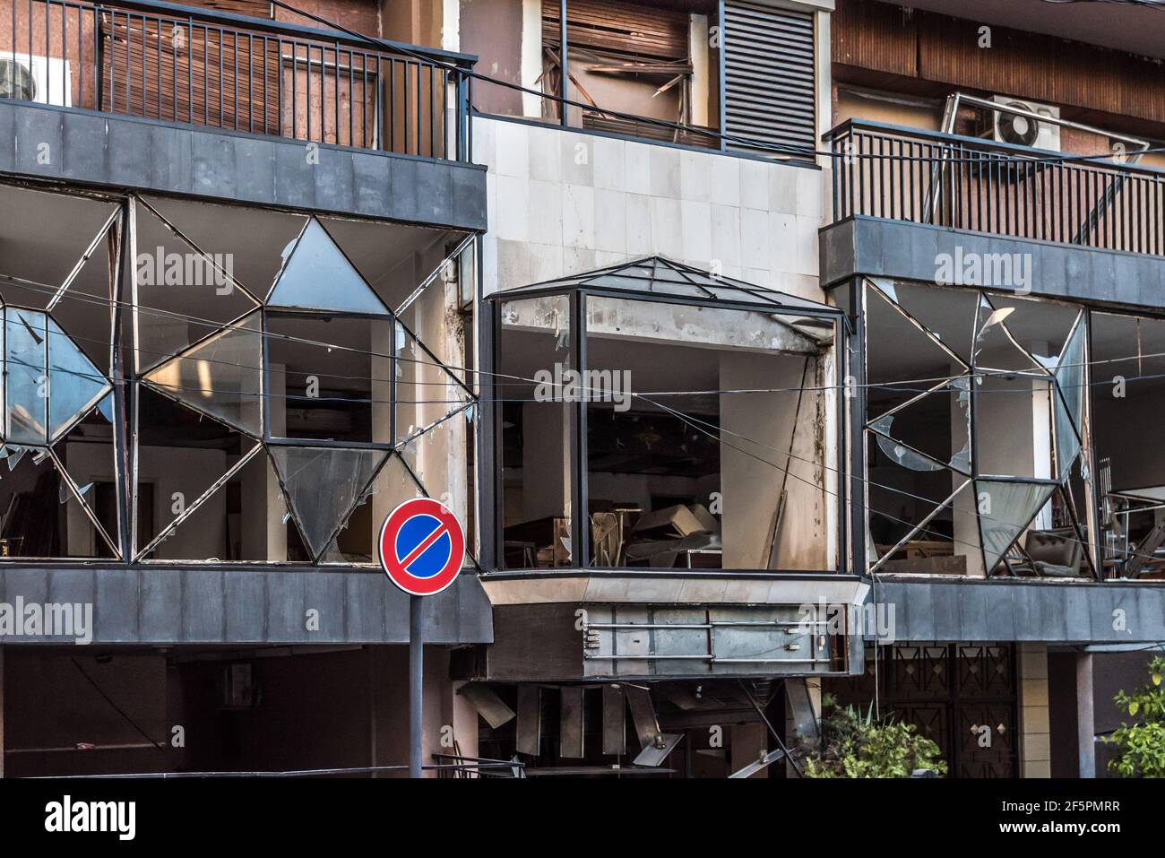 Bâtiments détruits de l'explosion du port de Beyrouth Liban Banque D'Images