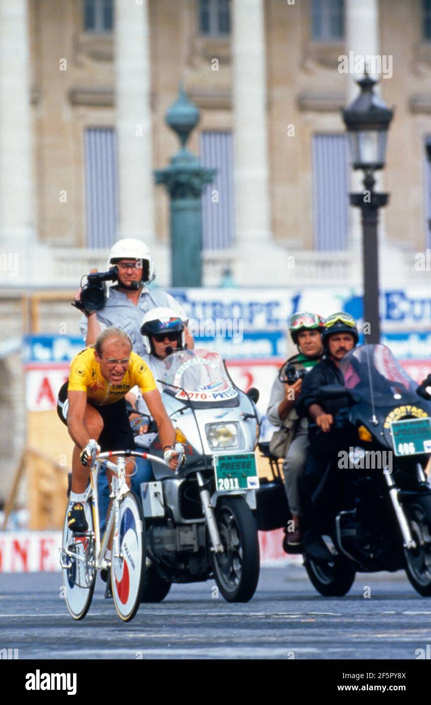 Laurent Fignon (FR), fin à Paris, Tour de France 1989 Banque D'Images
