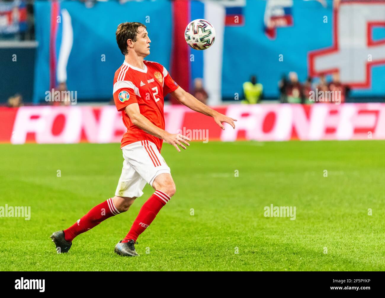 Saint-Pétersbourg, Russie – 16 novembre 2019. Le défenseur de l'équipe nationale de football de Moscou et de Russie Mario Fernandes lors de l'UEFA Euro 2020 qualificati Banque D'Images