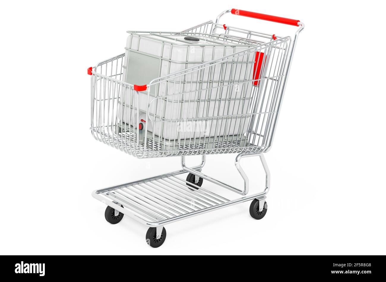 Chariot avec citerne intermédiaire en vrac. Rendu 3D isolé sur fond blanc Banque D'Images