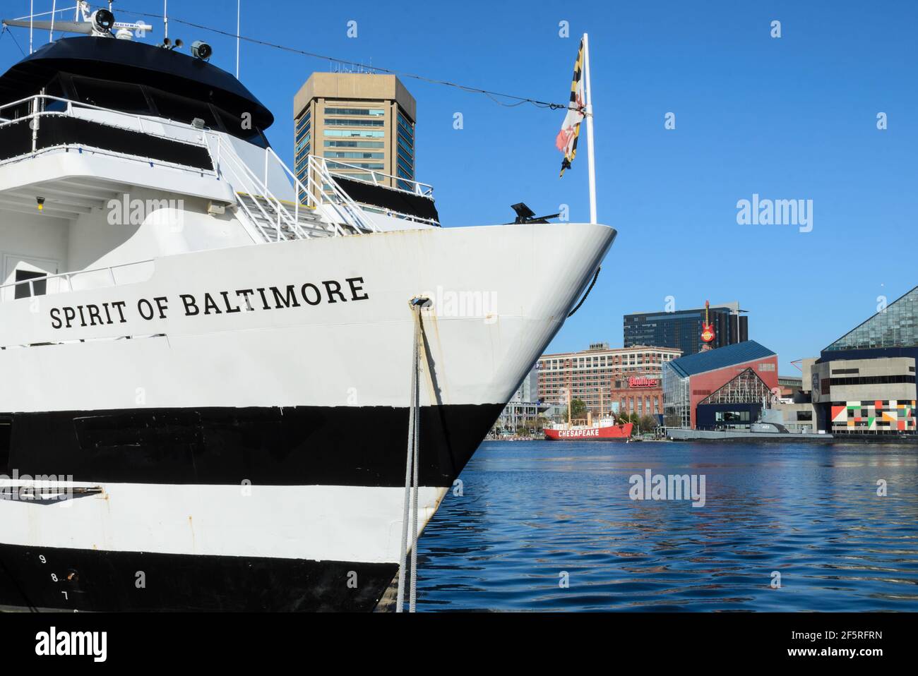 L'esprit de Baltimore et le port intérieur de Baltimore Banque D'Images