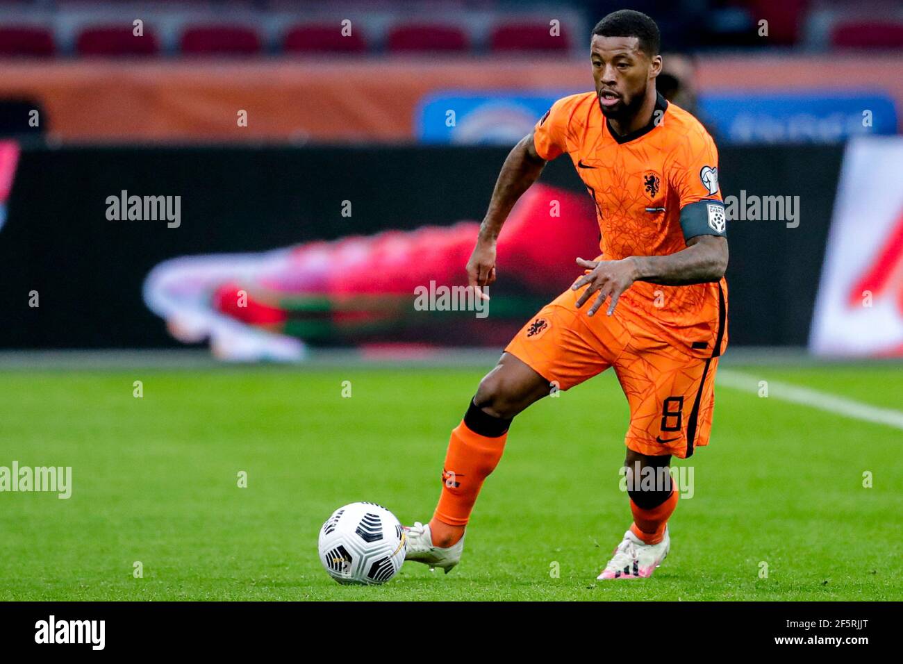 AMSTERDAM, PAYS-BAS - MARS 27: Georginio Wijnaldum des pays-Bas pendant la coupe du monde de la FIFA 2022 Qatar qualifier match entre les pays-Bas et Banque D'Images