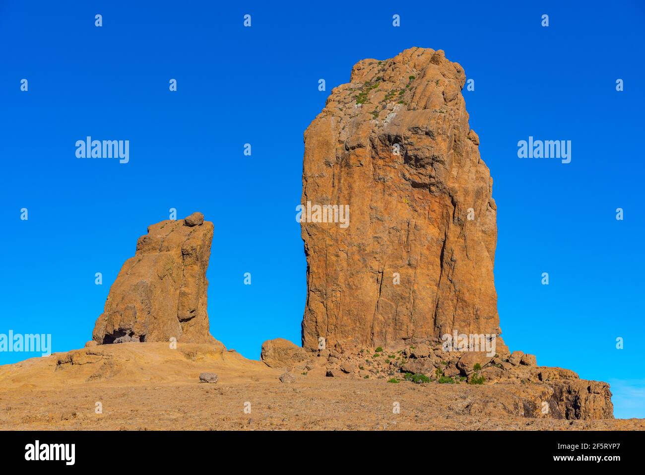 Roque Nublo à Gran Canaria, Îles Canaries, Espagne. Banque D'Images