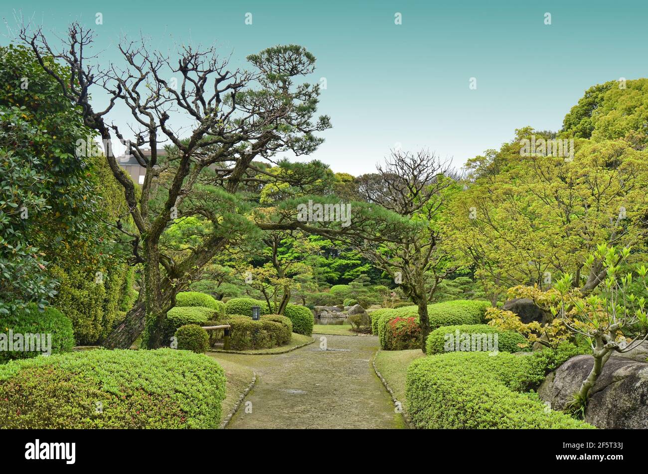 Ohori Park Japanese Garden dans la ville de Fukuoka, au Japon Banque D'Images
