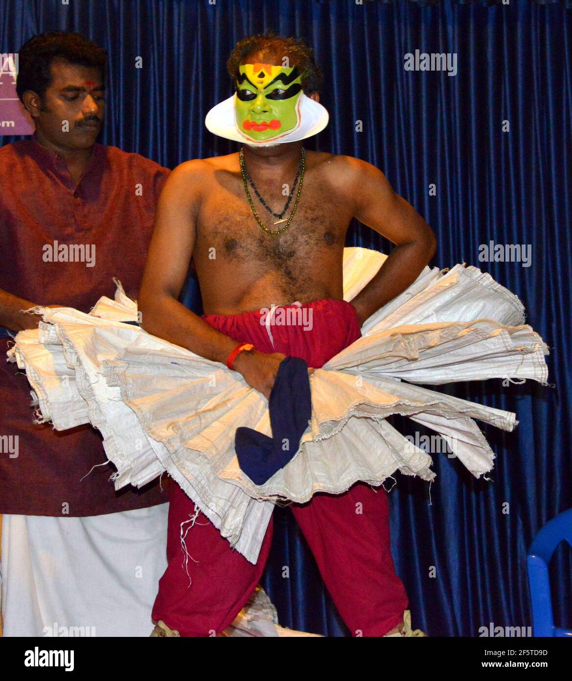 khatakali danse et préparation Banque D'Images