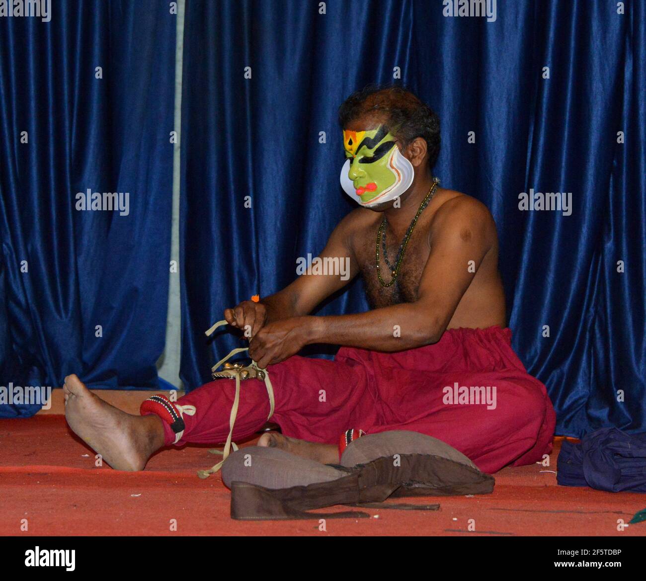 khatakali danse et préparation Banque D'Images
