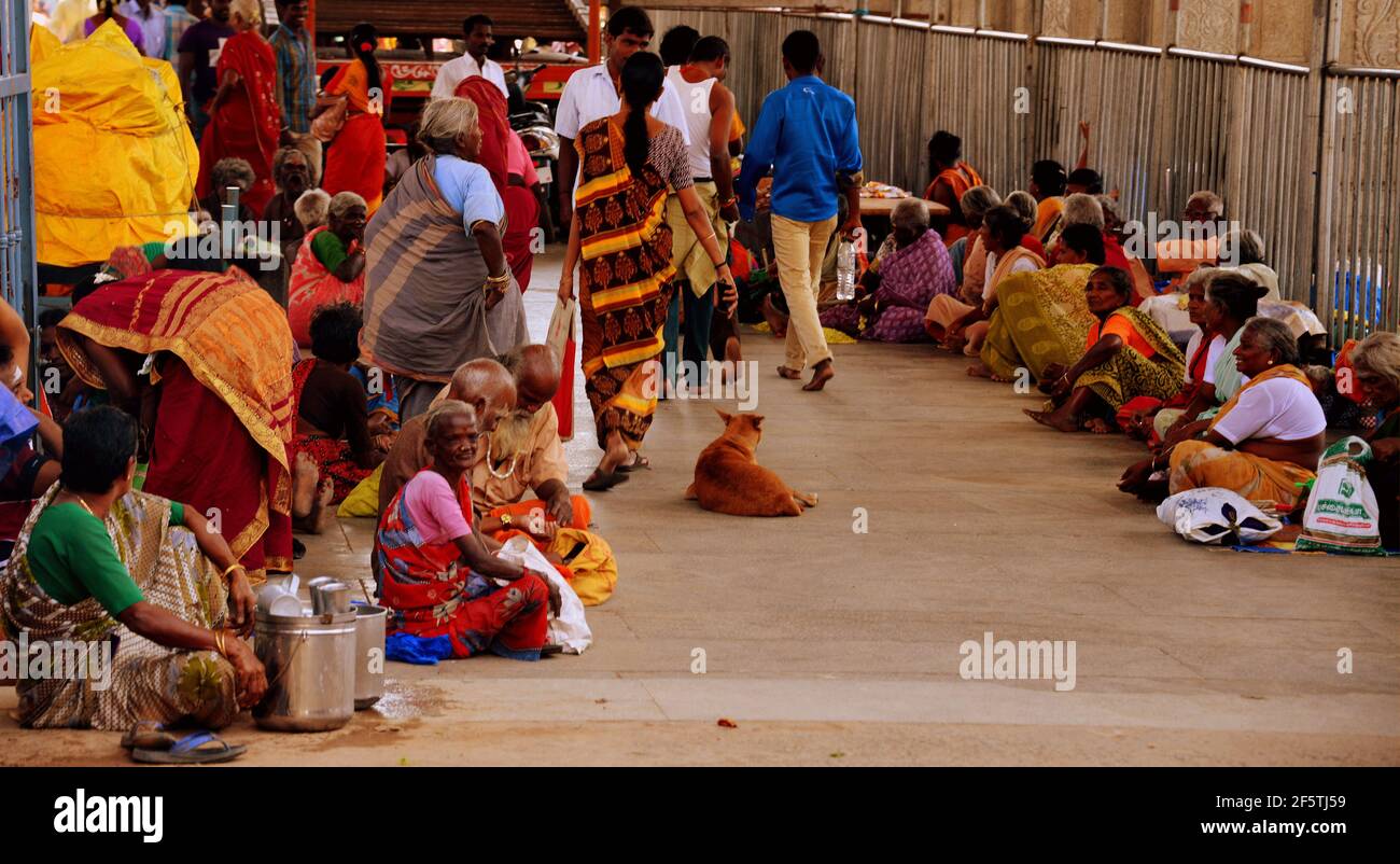 Tiruvannamalai - Temple Arunachalesvara, est un temple hindou dédié à la déité Shiva, situé au pied de la colline Arunachala Banque D'Images