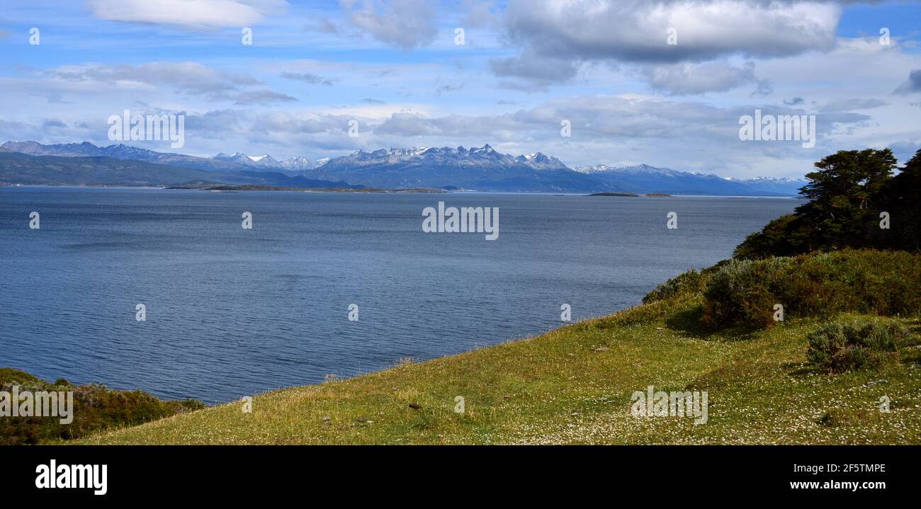 Ushuaia est une ville Argentine située à l'extrémité sud du pays dans la Tierra del Fuego, surnommée « la fin du monde » Banque D'Images