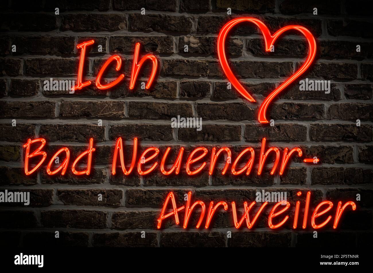Leuchtreklame, ICH liebe Bad Neuenahr-Ahrweiler, Rheinland-Pfalz, Deutschland, Europa | Publicité illuminée, j'aime Bad Neuenahr-Ahrweiler, Rhinel Banque D'Images