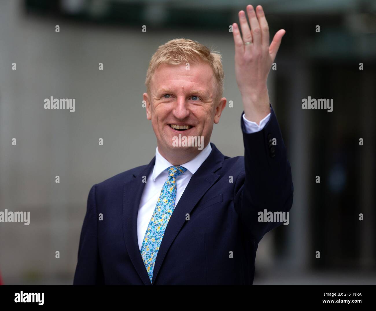 Londres, Royaume-Uni. 28 mars 2021. Oliver Dowden, secrétaire d'État au numérique, à la Culture, aux médias et au Sport, à la BBC Studios. Crédit : Mark Thomas/Alay Live News Banque D'Images