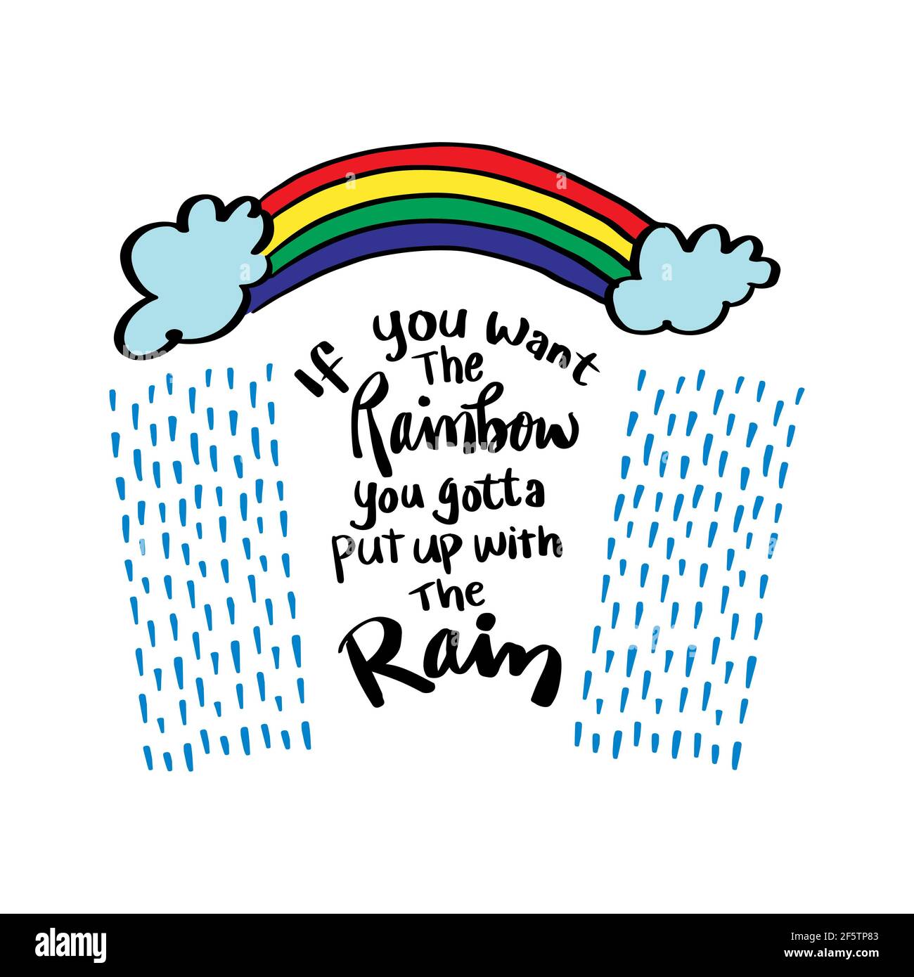 Si Vous Voulez L Arc En Ciel Il Faut Mettre Avec La Pluie Lettrage A La Main Affiche De Citation Dolly Parton Photo Stock Alamy