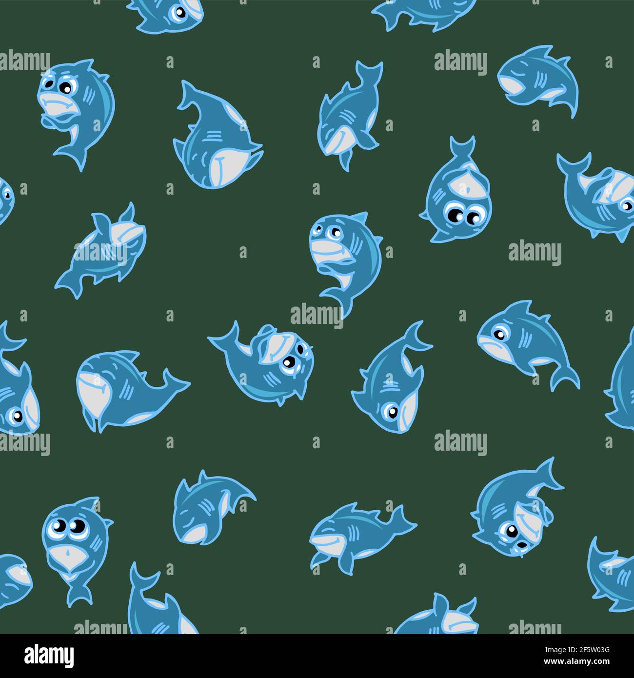 Un monde sans coutures sous l'eau. Dessin à la main. Dauphins dans la mer. Vecteur d'illustration d'arrière-plan Illustration de Vecteur