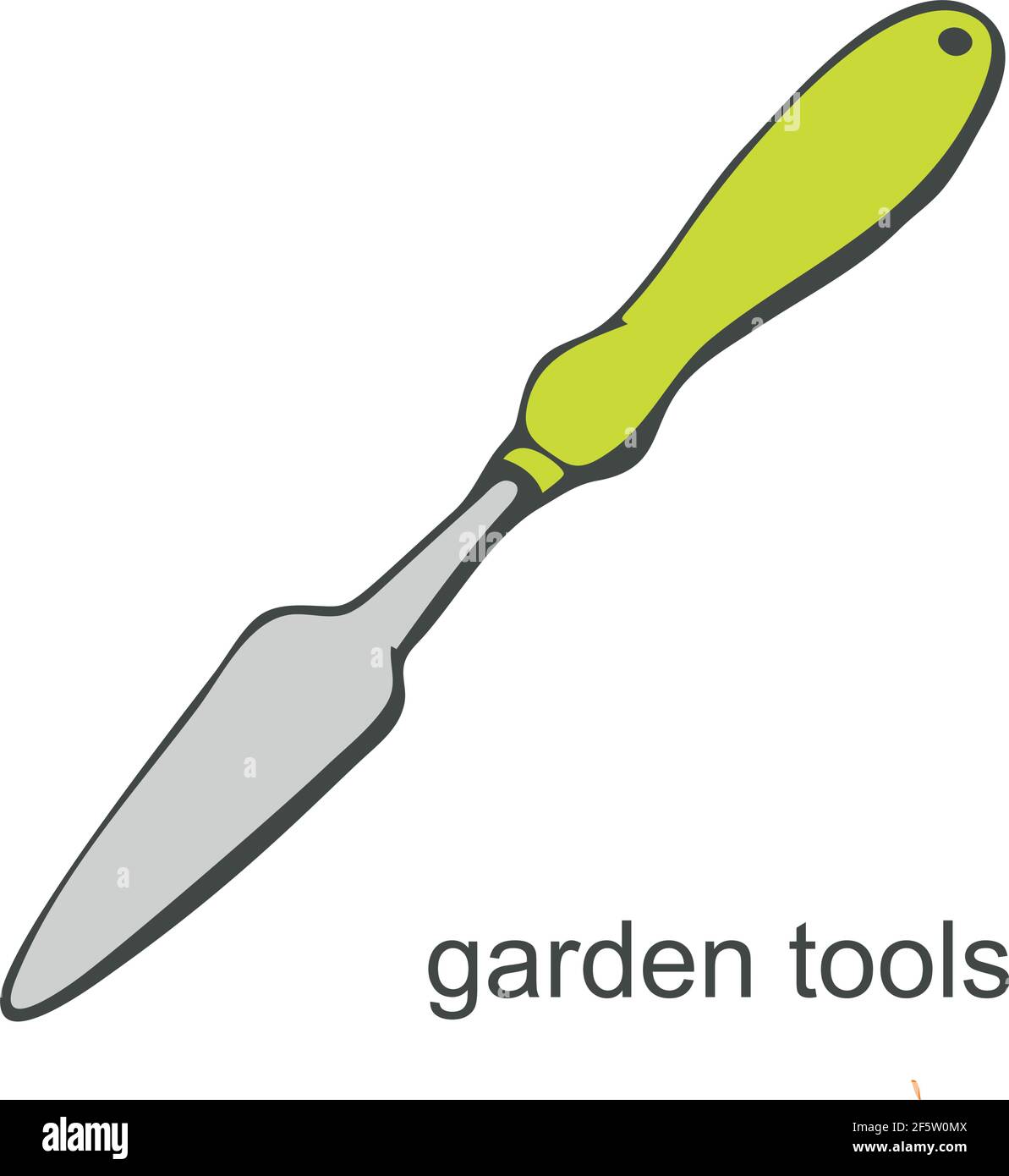 Pelle de plantation de jardin en forme de caniche sur fond blanc. Outils de jardin. Illustration vectorielle Illustration de Vecteur