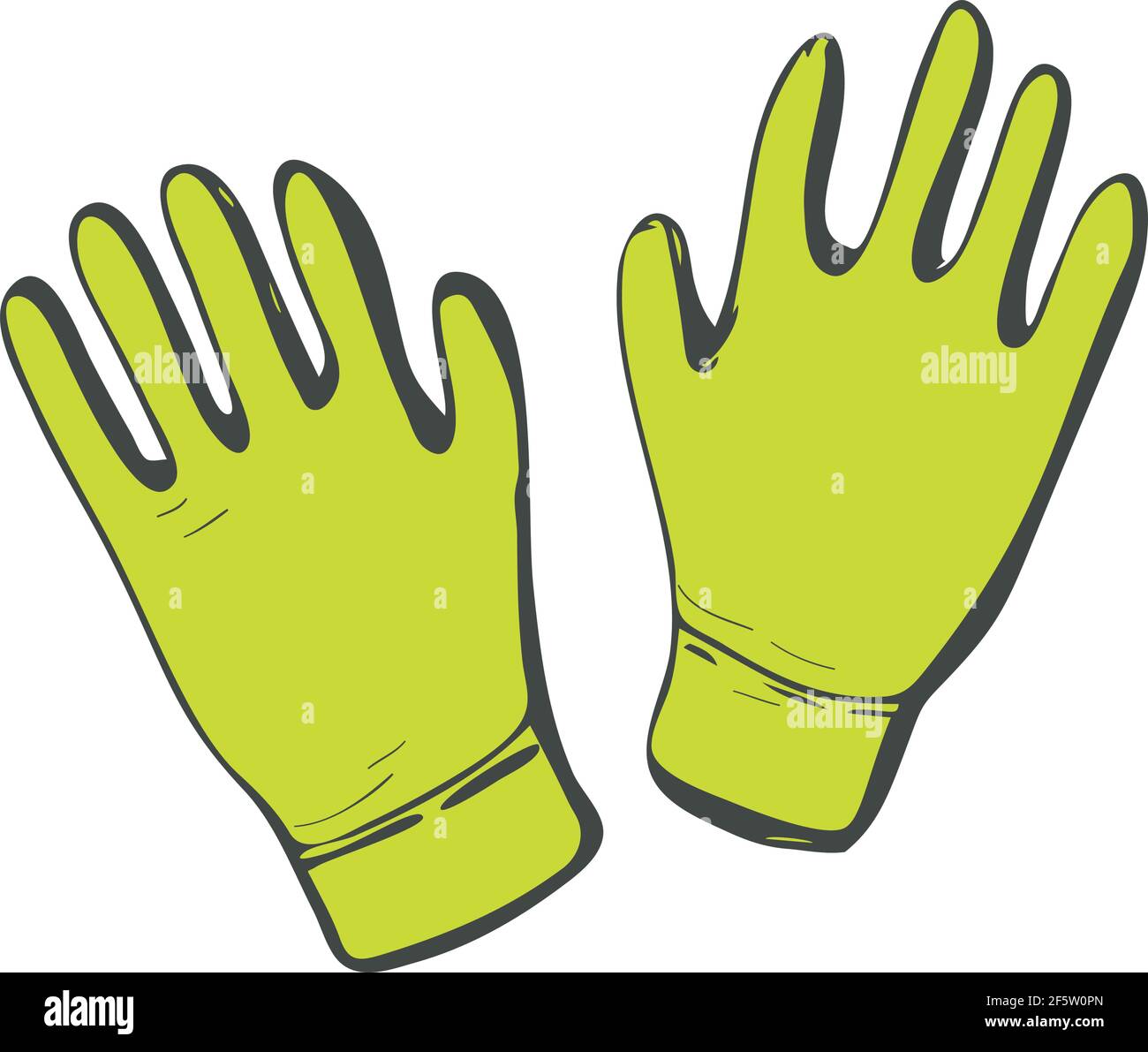 gants de travail isolés dans un style plat. gants de jardinage jaunes pour  l'agriculture. protection réfractaire des mains. 5694244 Art vectoriel chez  Vecteezy