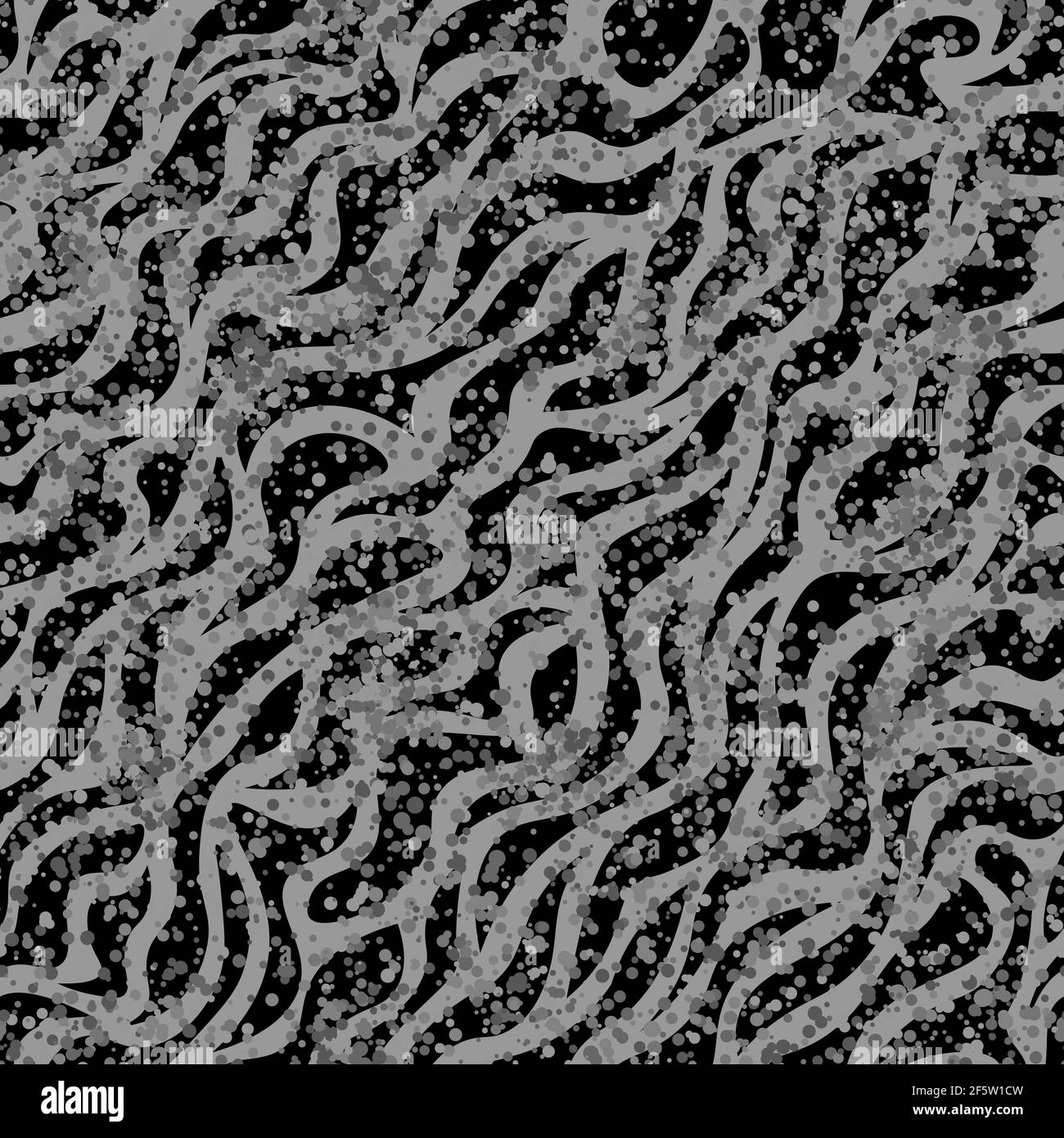 Motif sans couture noir vagues de la poussière dans l'obscurité arrière-plan gris Illustration de Vecteur