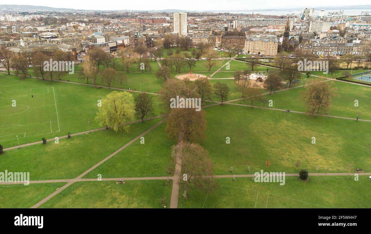 Vue aérienne sur Leith Links à Édimbourg. Crédit: Euan Cherry Banque D'Images