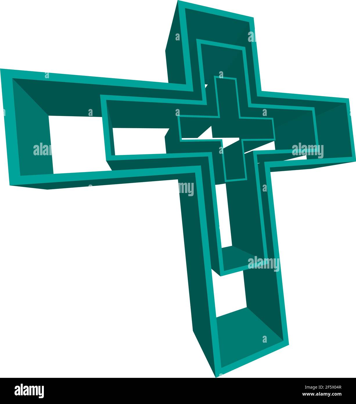 Symbole en croix, signe et icône. Christian Cross — Illustration vectorielle, clip art graphique Illustration de Vecteur