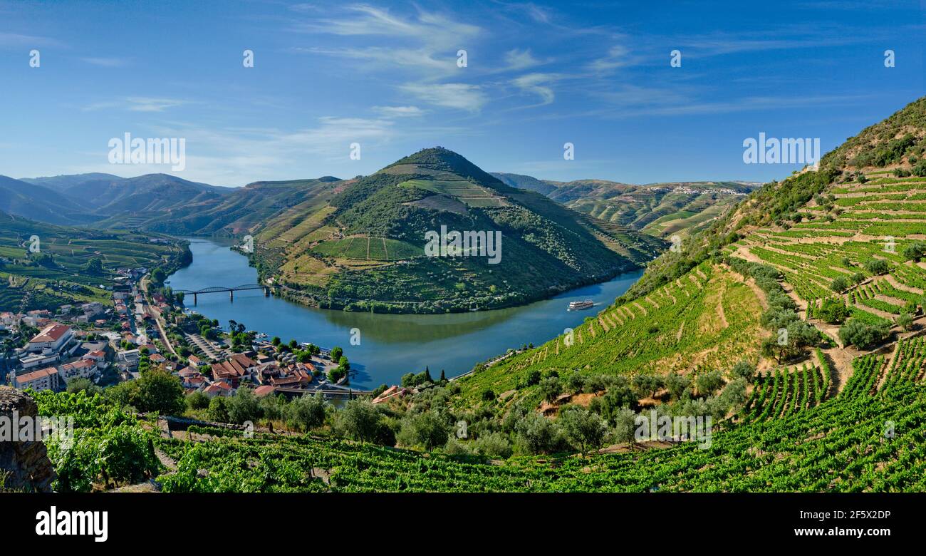 La vallée du Douro à Pinhao, Portugal Banque D'Images