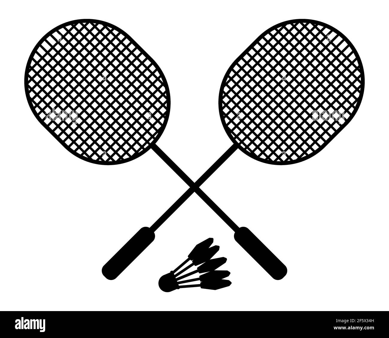 Raquettes de badminton et shuttlecock. Illustration vectorielle isolée sur fond blanc Illustration de Vecteur