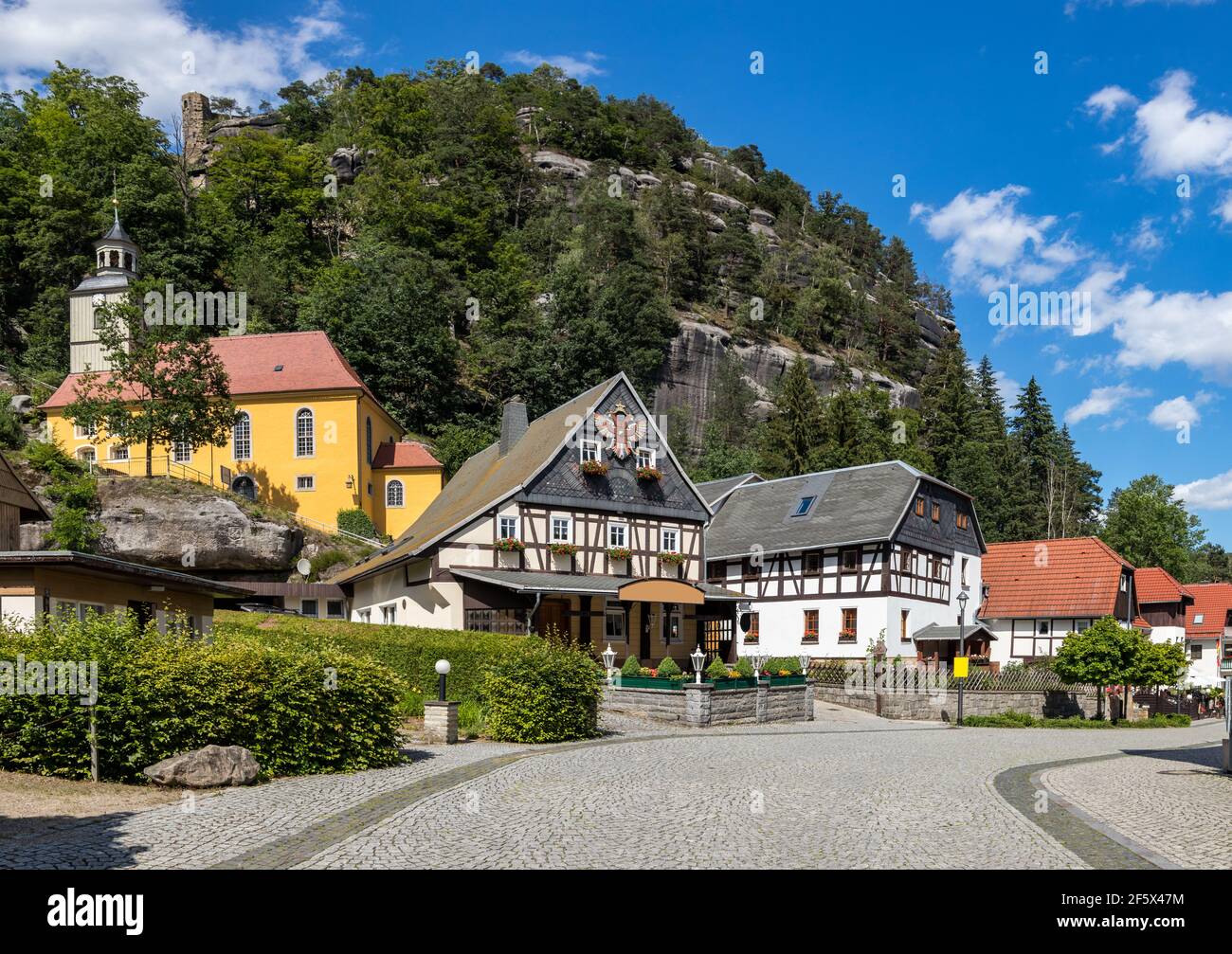 Centre de santé et montagne oybin Banque D'Images