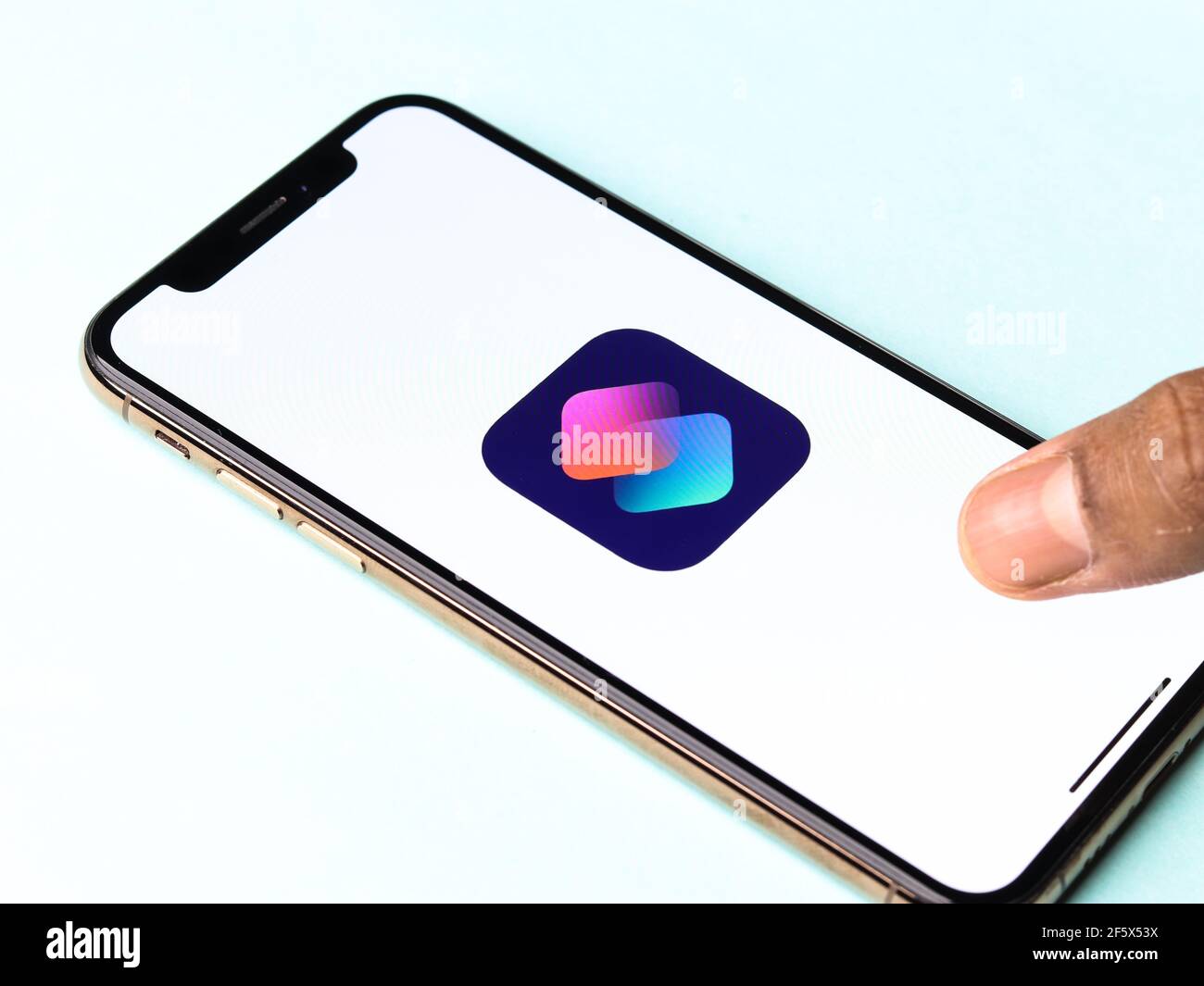 Assam, inde - 30 mars 2021 : logo raccourcis sur l'image de stock de l'écran du téléphone. Banque D'Images