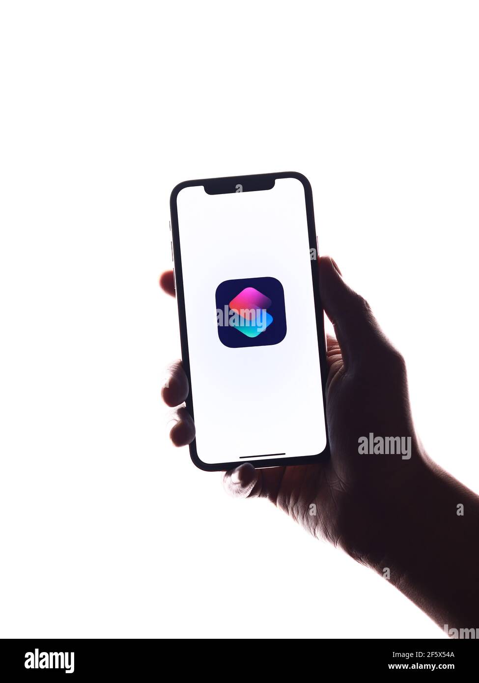 Assam, inde - 30 mars 2021 : logo raccourcis sur l'image de stock de l'écran du téléphone. Banque D'Images