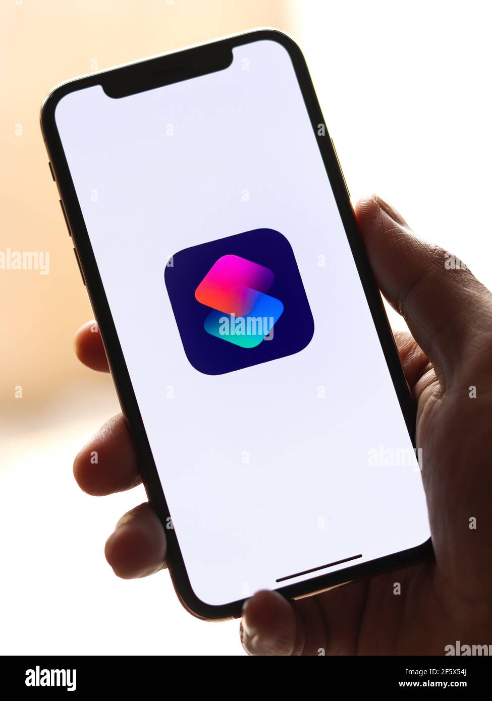 Assam, inde - 30 mars 2021 : logo raccourcis sur l'image de stock de l'écran du téléphone. Banque D'Images