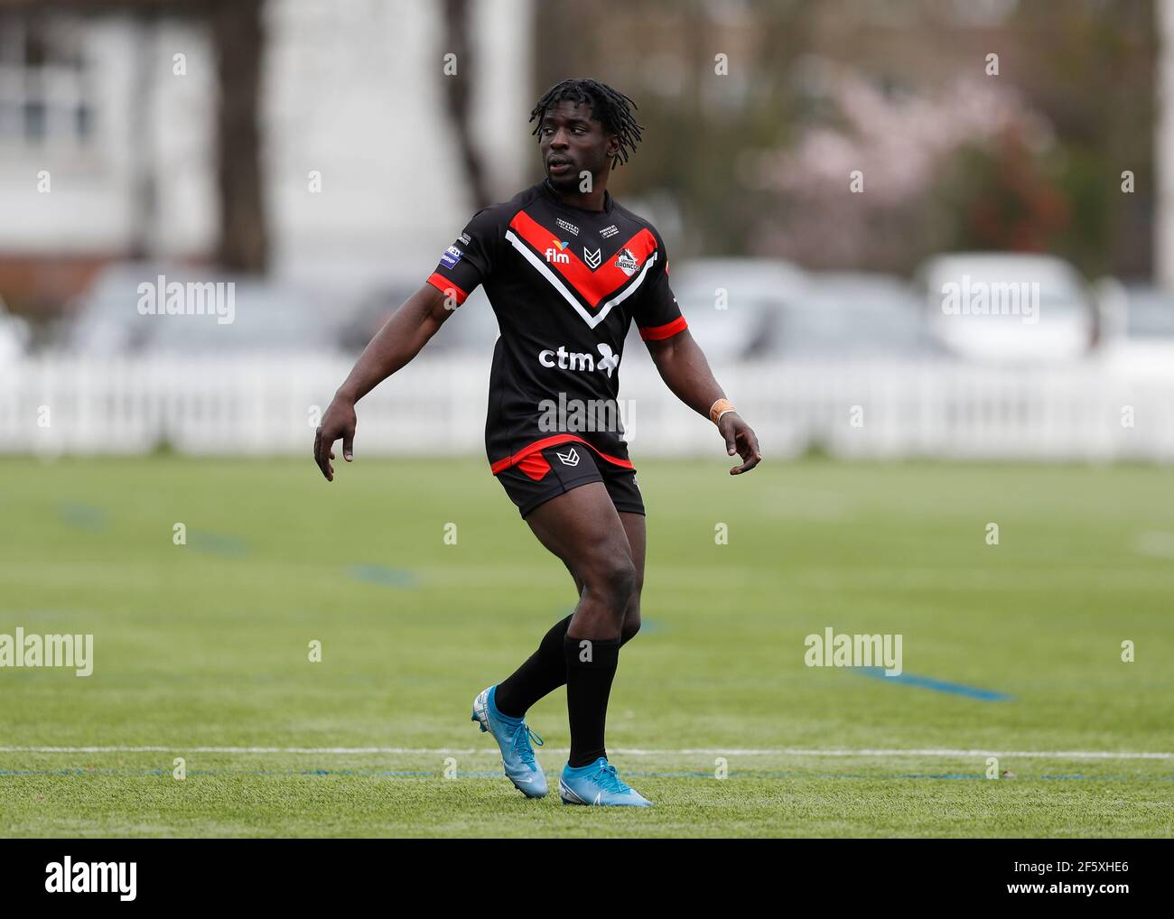 Rosslyn Park, Londres, Royaume-Uni. 28 mars 2021. Betfred Challenge Cup, Rugby League, London Broncos versus York City Knights; Gideon Boafo of London Broncos crédit: Action plus Sports/Alay Live News Banque D'Images