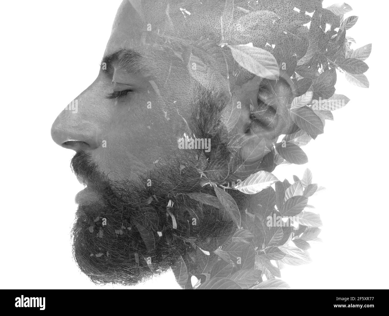 Un portrait philosophique d'un homme rêvant Banque D'Images