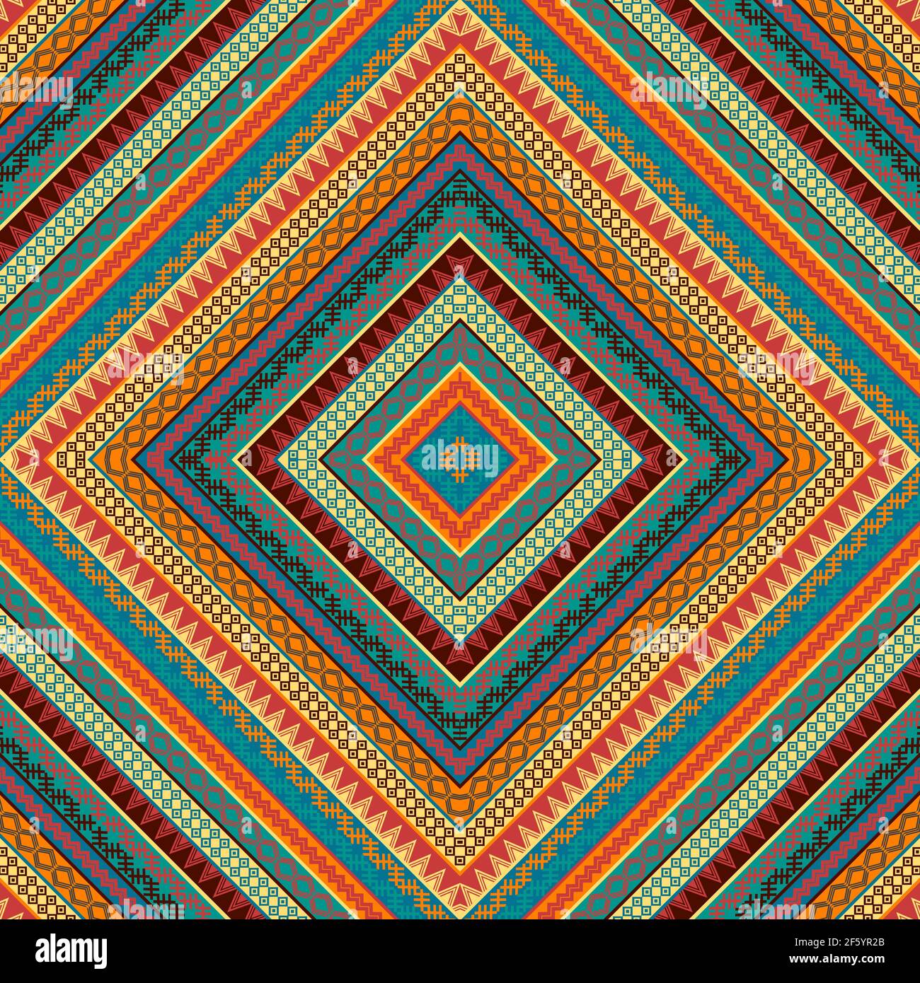 Motif géométrique décoratif sans couture avec motifs ethniques Illustration de Vecteur
