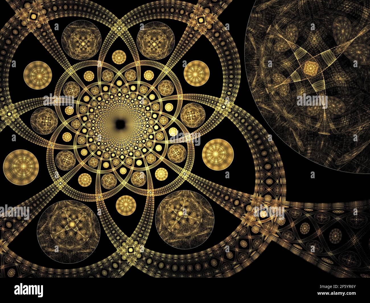 Illustration de conception géométrique Flame Fractal Banque D'Images