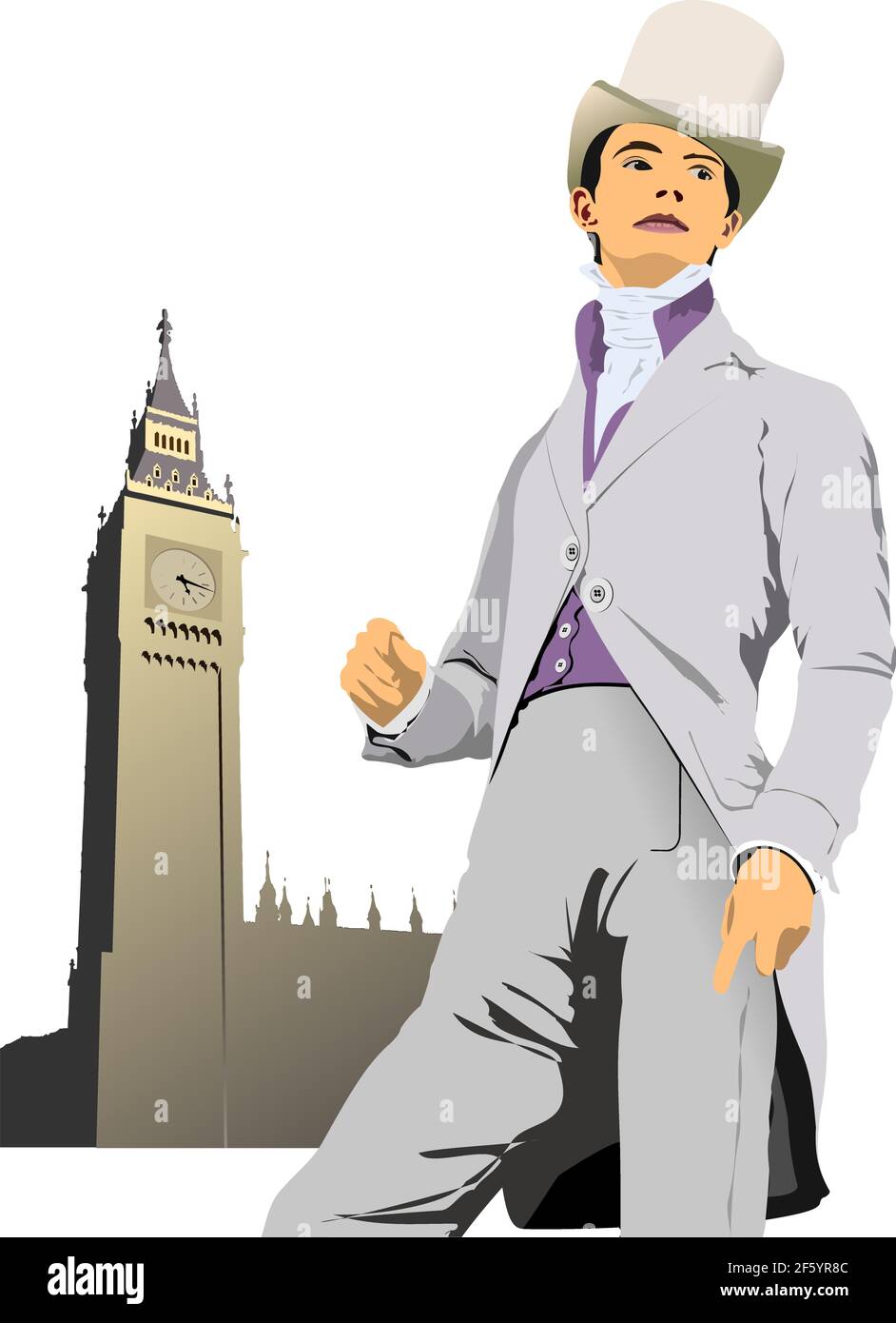 London Gentleman. Illustration vectorielle 3d couleur Illustration de Vecteur