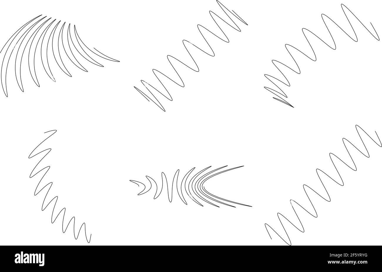 Élément de conception abstrait de lignes ondulées. Sinious, billowy, undulate, scintillement des lignes — illustrations vectorielles, clip art graphiques Illustration de Vecteur