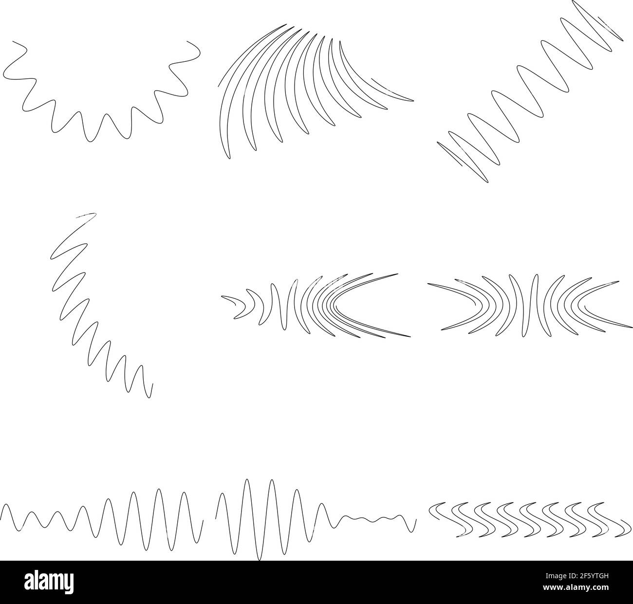 Élément de conception abstrait de lignes ondulées. Sinious, billowy, undulate, scintillement des lignes — illustrations vectorielles, clip art graphiques Illustration de Vecteur