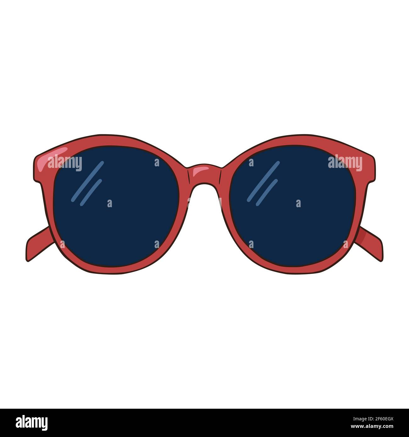 Dessin au trait détaillé bande dessinée rouge lunettes de soleil Image  Vectorielle Stock - Alamy