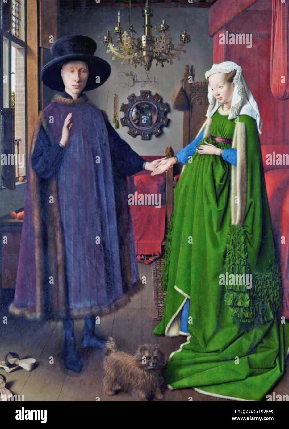 PORTRAIT D'ARNOLFINI 1434 peinture à l'huile par Jan van Eyck Banque D'Images