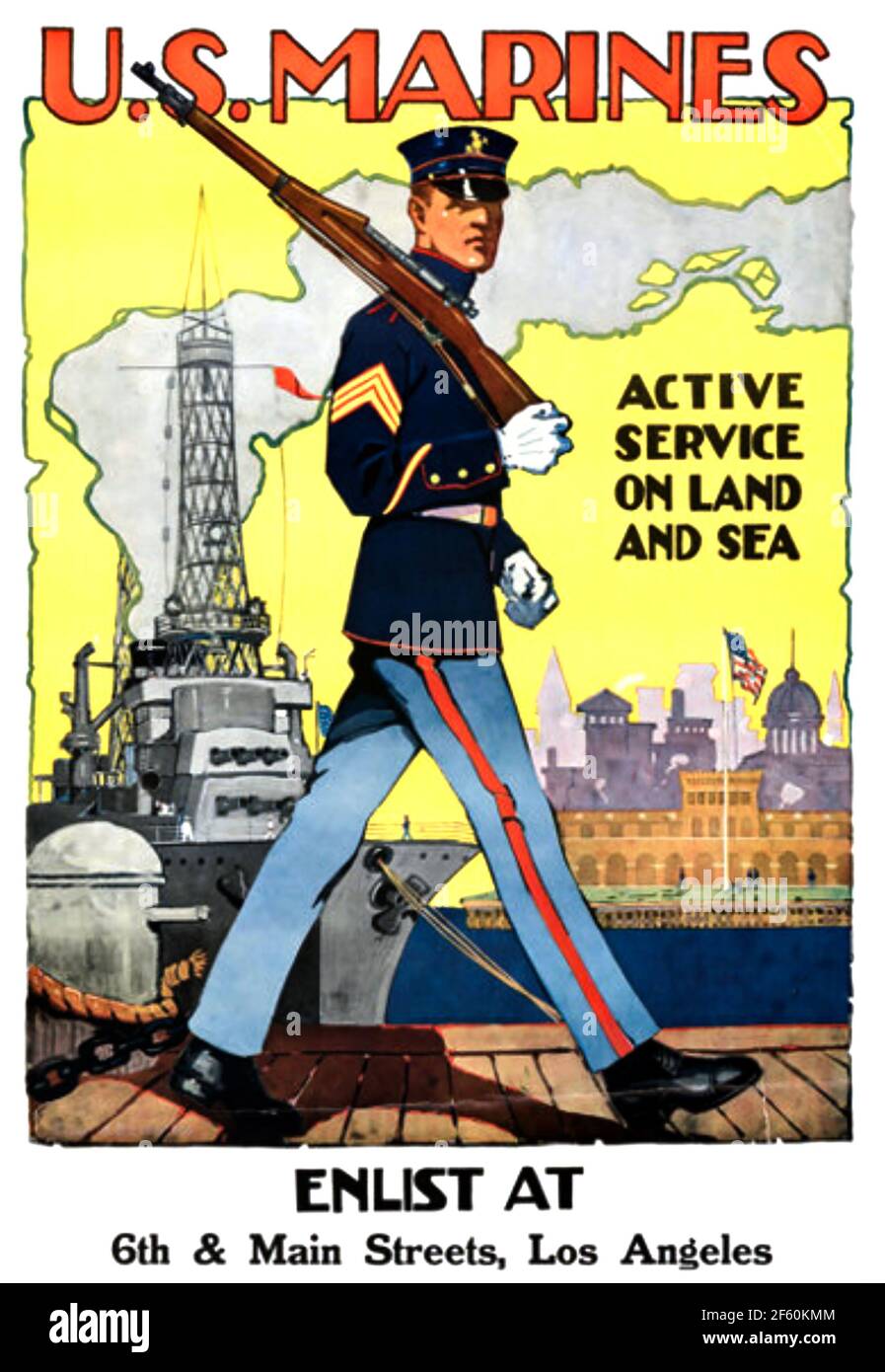Affiche de recrutement MARITIME des États-Unis 1917 Banque D'Images