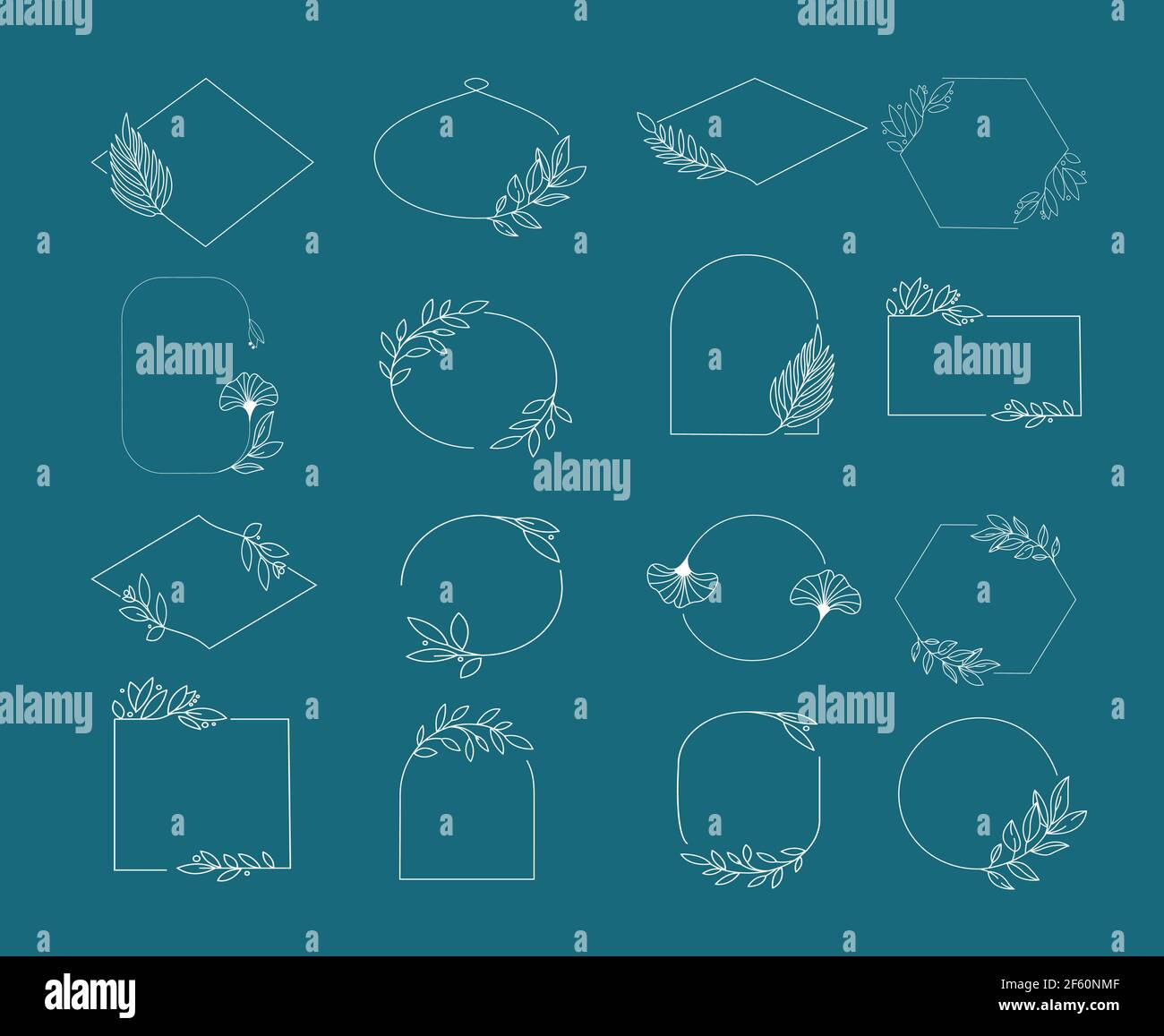 Ensemble cadre nature plante. Décoration élément botanique. Illustration de Vecteur