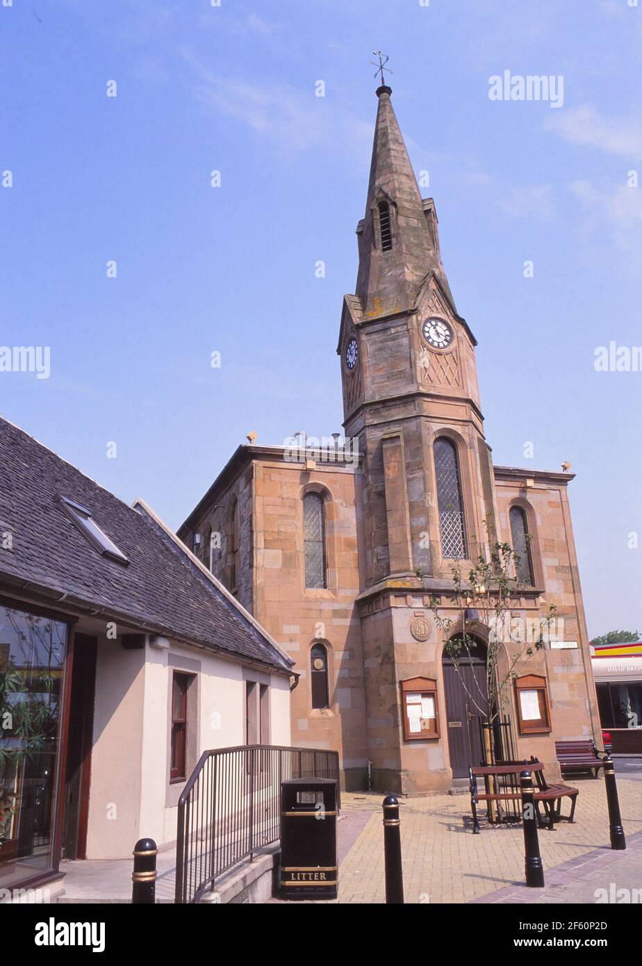 Freemans Hall, Prestwick, Ayrshire, Écosse, Royaume-Uni .scanné 645 diapositives /transparent . Image historique montrant la salle avant le retrait du clocher. La salle construite pour les soldats de Prestwick burgh en 1844. Il est temps qu'il soit utilisé comme école, prison, chambres de ville et, enfin, comme bureau du registraire. Banque D'Images