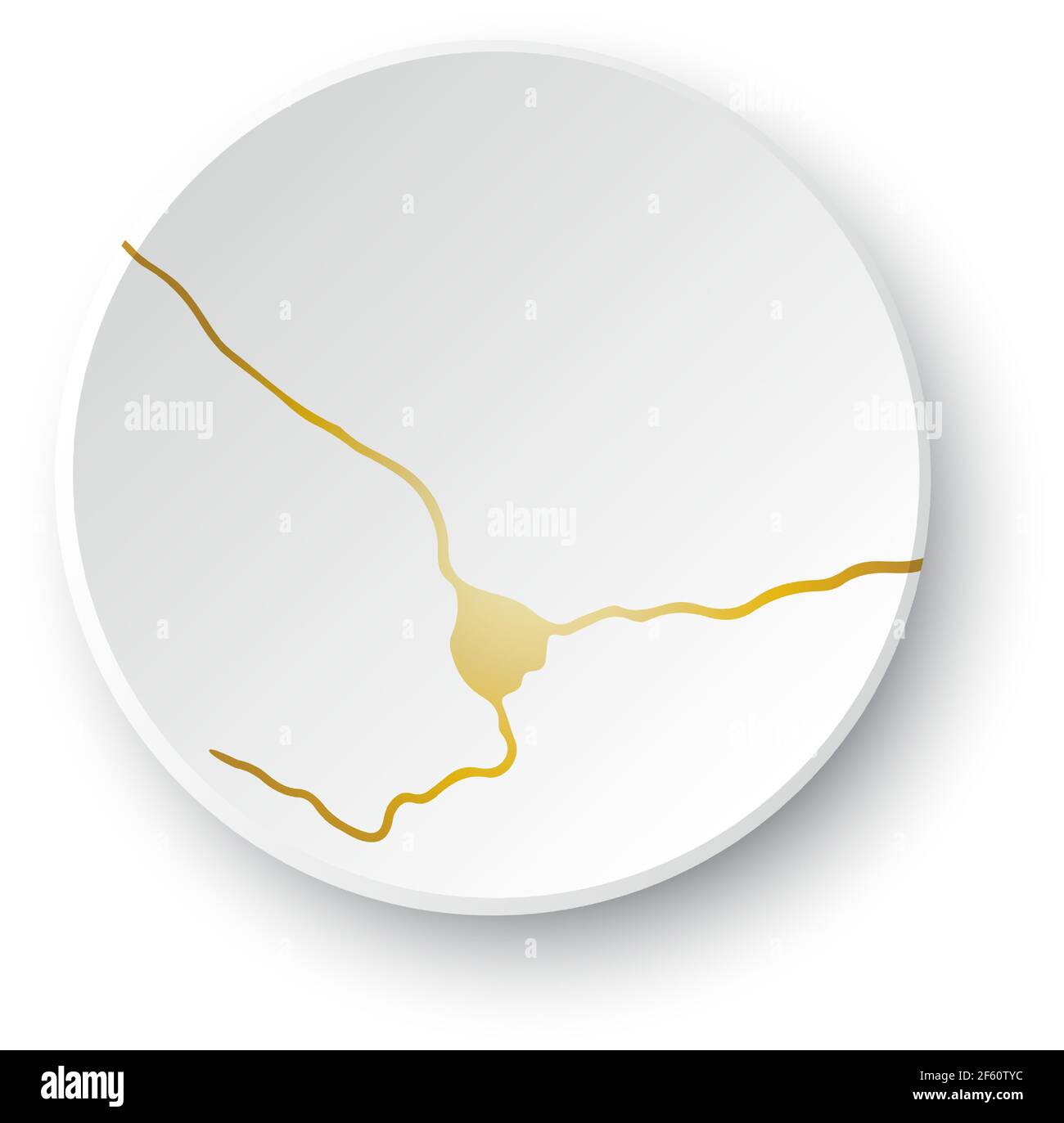 Fissure Kintsugi or. Effet cassé et craquelé, craquelure et texture endommagée. Les illustrations vectorielles peuvent être utilisées pour les décorations kintsugi, les arts muraux Illustration de Vecteur