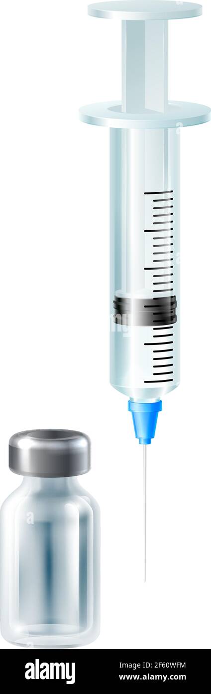 Seringue injection médecine vials vaccin médical Illustration de Vecteur