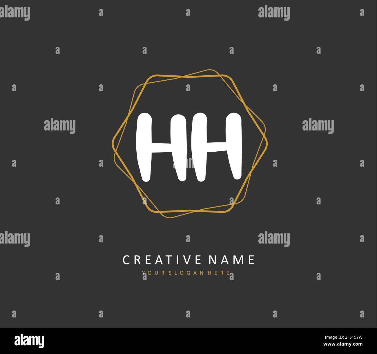 H HH lettre initiale écriture manuscrite et logo de signature. Un concept d'écriture manuscrite logo initial avec élément de modèle. Illustration de Vecteur
