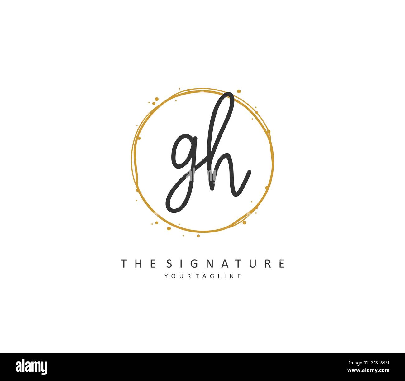 G H GH lettre initiale écriture manuscrite et signature logo. Un concept d'écriture manuscrite logo initial avec élément de modèle. Illustration de Vecteur