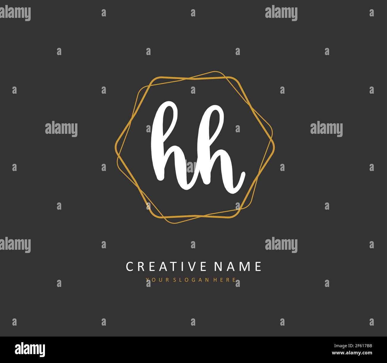 H HH lettre initiale écriture manuscrite et logo de signature. Un concept d'écriture manuscrite logo initial avec élément de modèle. Illustration de Vecteur