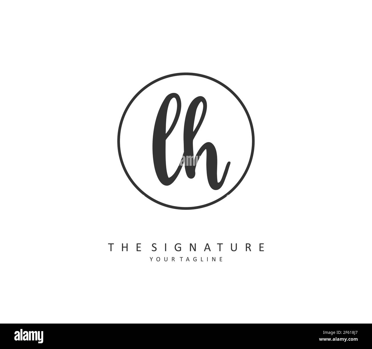 L H LH lettre initiale écriture manuscrite et logo de signature. Un concept d'écriture manuscrite logo initial avec élément de modèle. Illustration de Vecteur