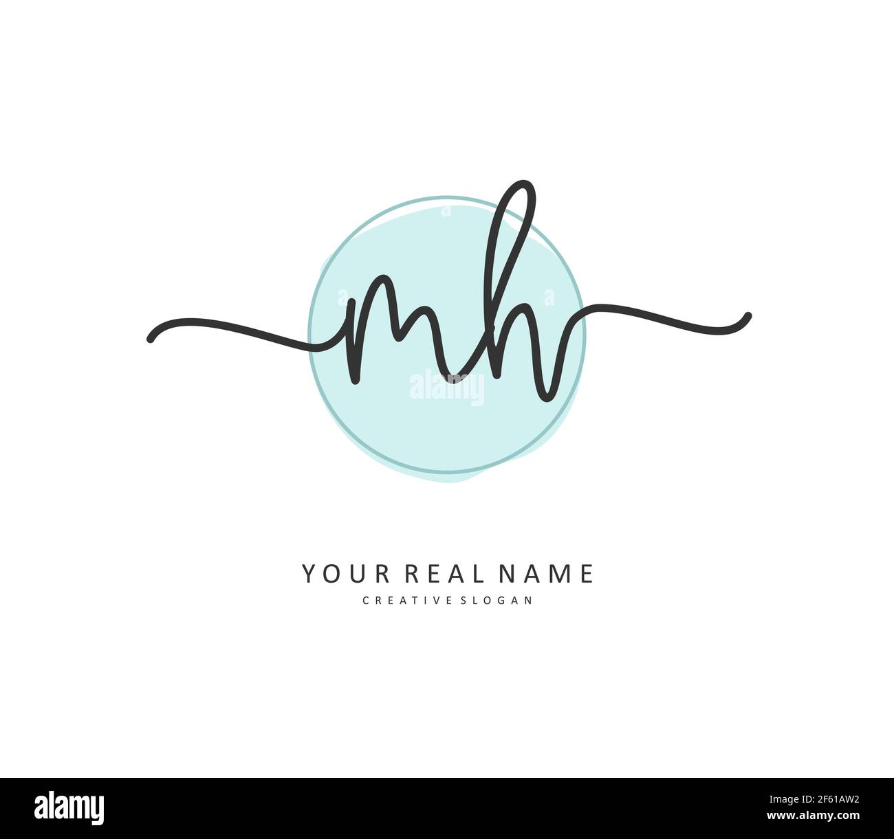 M H MH lettre initiale écriture manuscrite et logo de signature. Un concept d'écriture manuscrite logo initial avec élément de modèle. Illustration de Vecteur