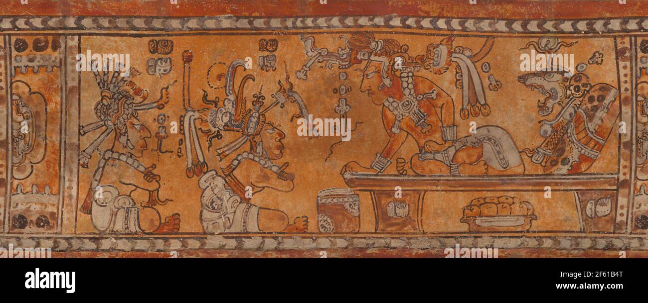 Scène du trône Maya Banque D'Images