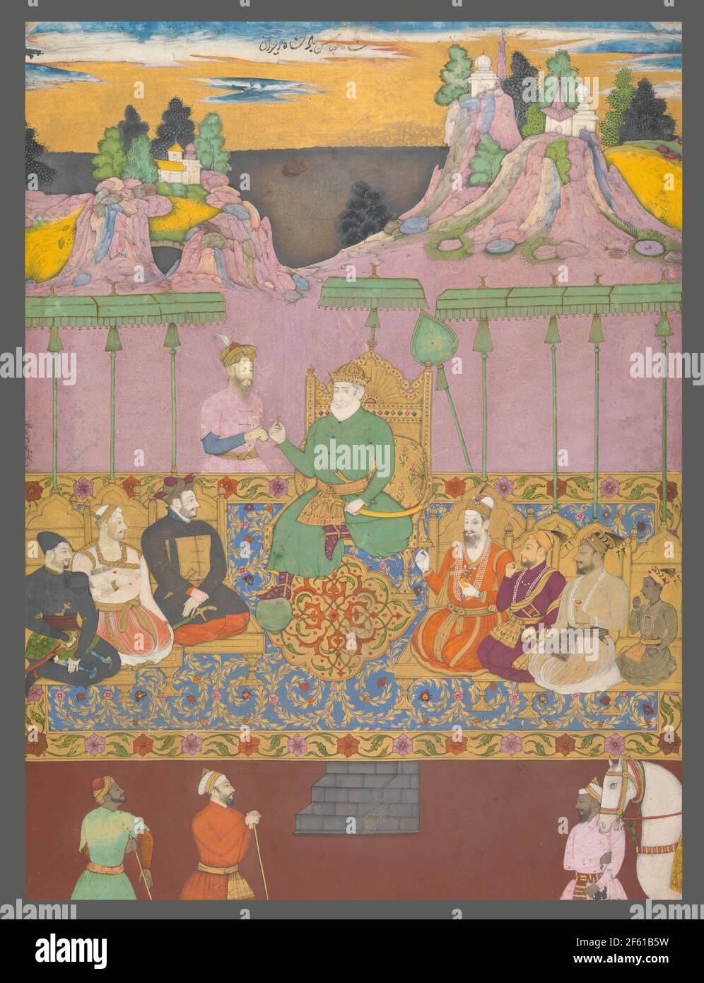 Sikandar et les neuf ‚ÄòAdil Shahi Sultans Banque D'Images